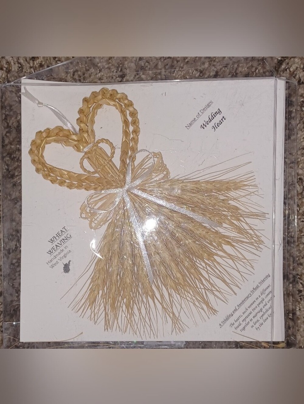 Wheat Weaving Wedding Heart Ornament - Natural Wheat